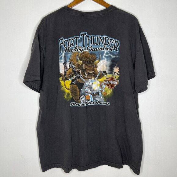 Harley Davidson Dark Gray Skull Graphic Print Short Sleeve Shirt Size 2XL Men's - Picture 11 of 13